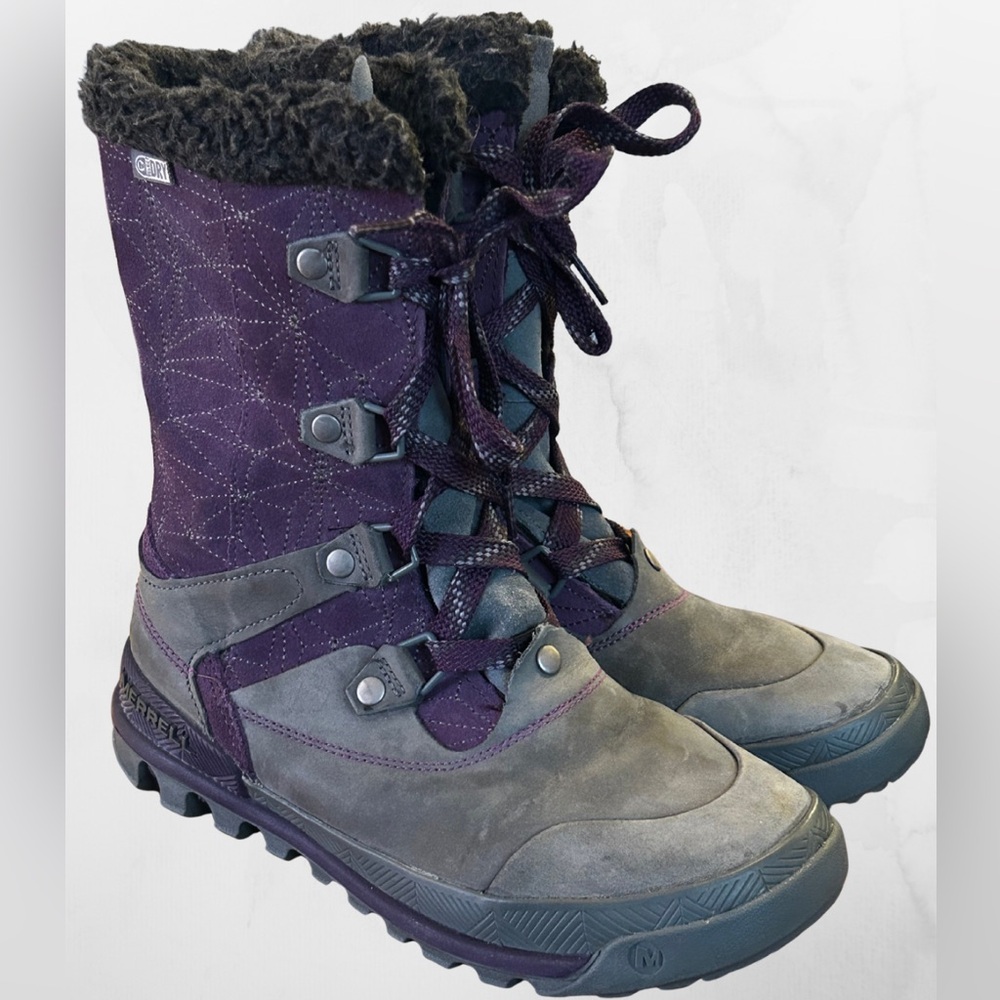 Merrell - Silversun - Women's Dark Purple and Gray Winter Boots Size 6.5